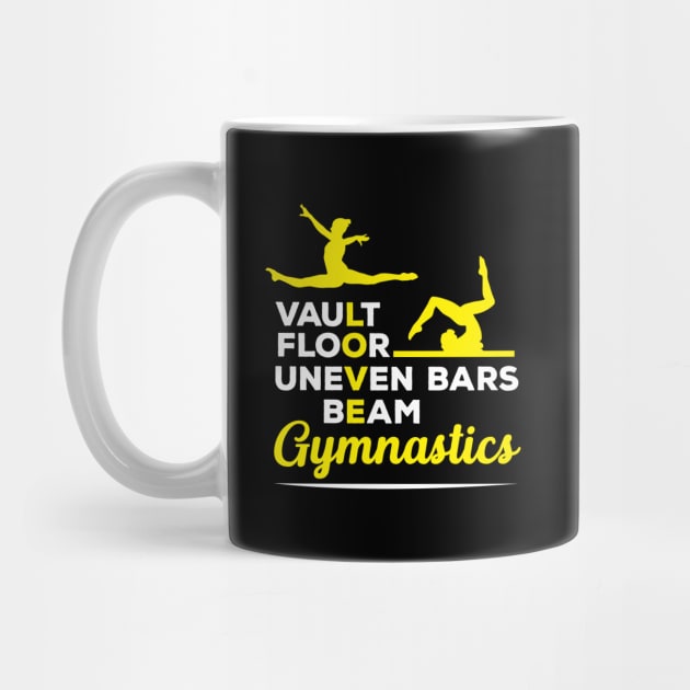 Gymnast Tshirt Love Gymanstics Vault Bars Beam Floor by InnerMagic